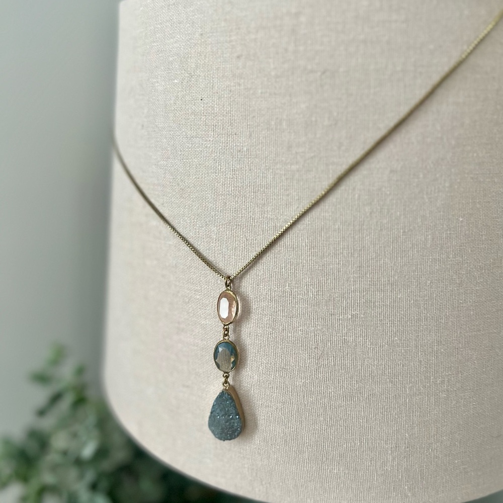 Long gemstone/crystal necklace